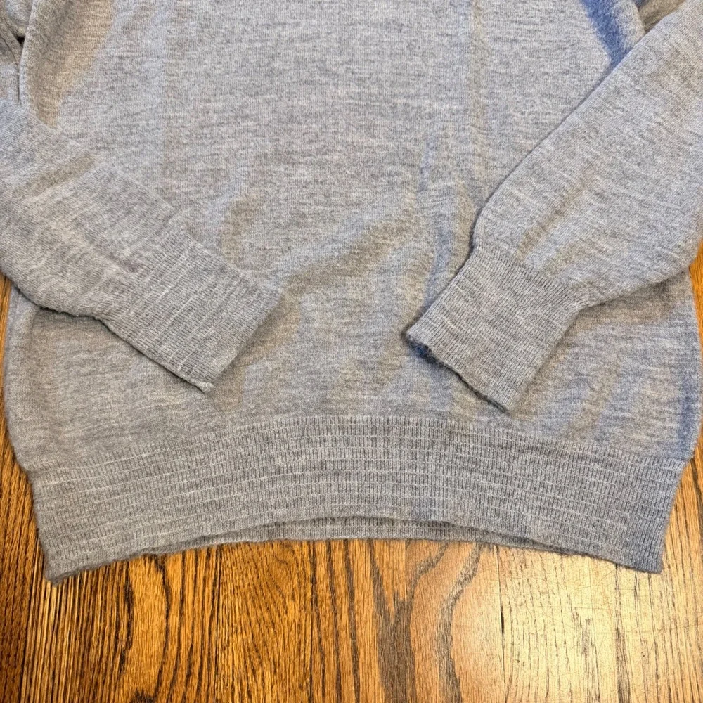 Christian Dior Monsieur Vintage 80s V-Neck Sweater Logo Orlon Large‎ Gray